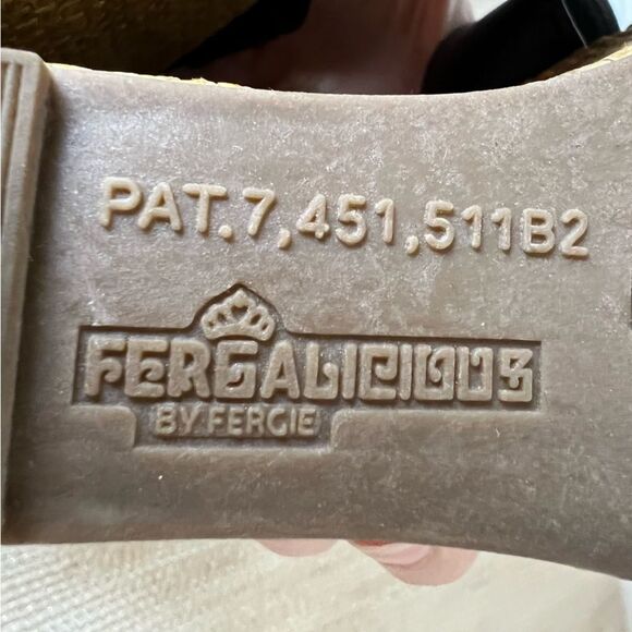 Fergalicious Black and Tan Wedge Sandals - Picture 16 of 16